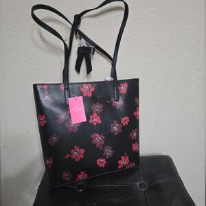 NEW Kate Spade Dan ing blooms Tote Handbag  Black with Flowers $359